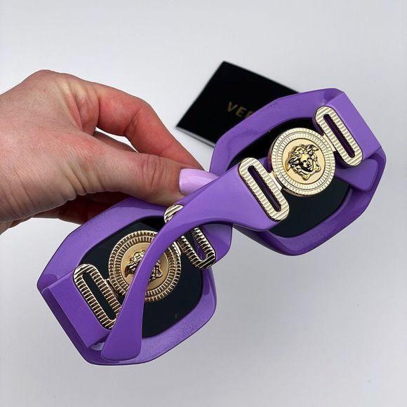 Versace VE4424U 536687 Sunglasses MEDUSA BIGGIE Lilak Gray Oversized Women - Picture 5 of 12